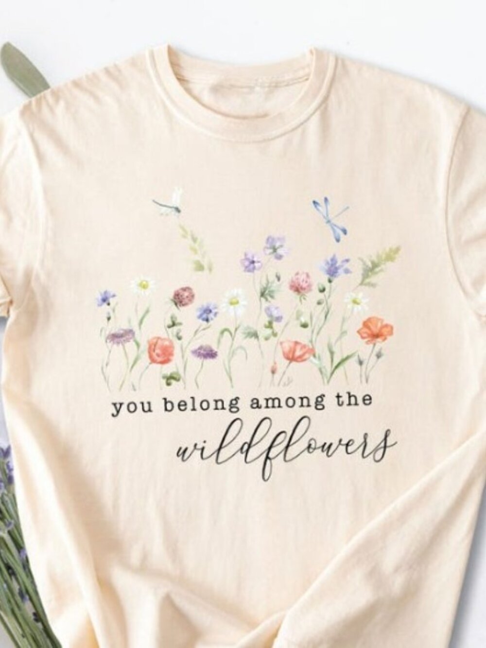 You Belong Among the Wildflowers Watercolor Shirt, Vintage Botanical Tee